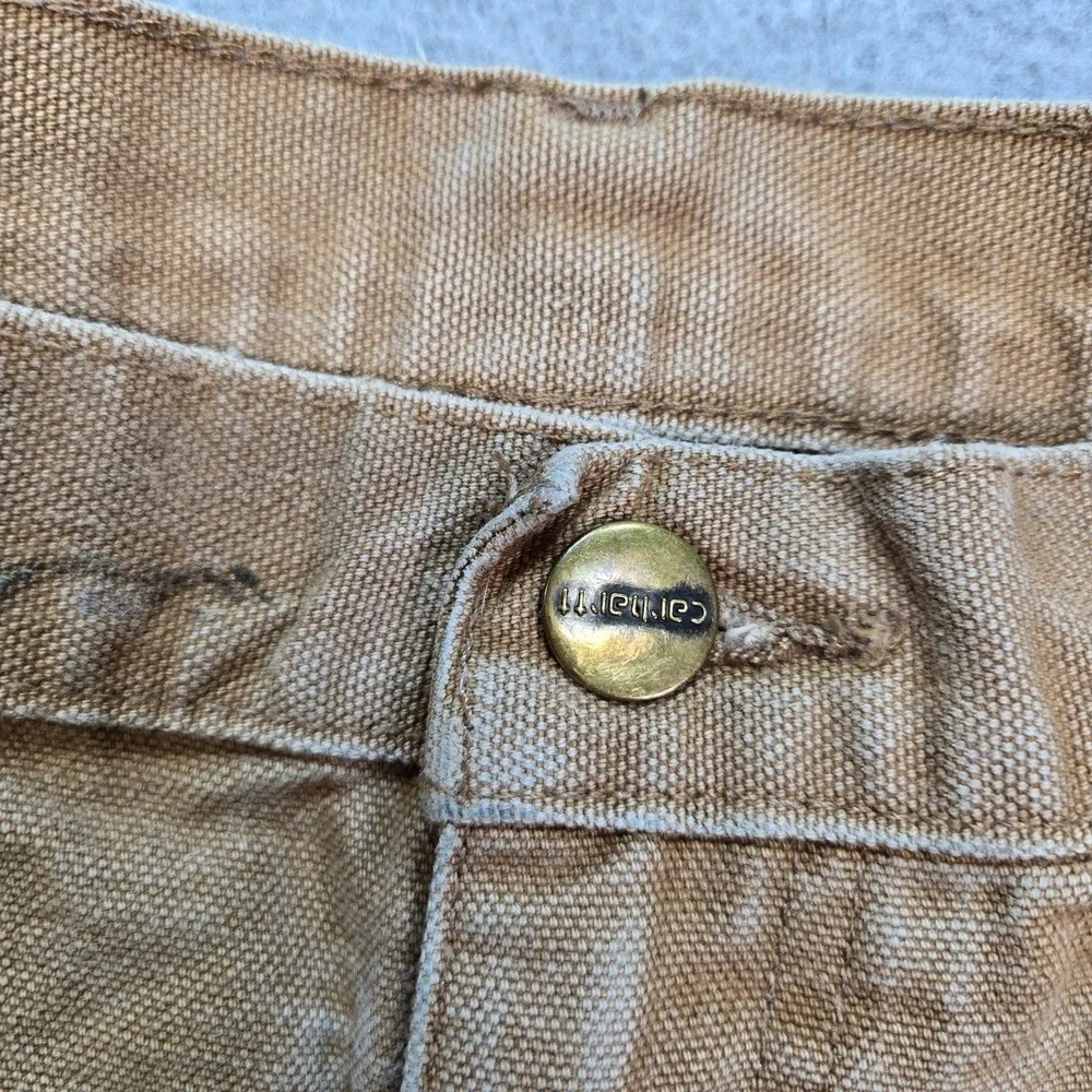 Carhartt Pants Mens 40x30 Brown Carpenter Canvas Duck Relaxed Workwear Pockets
